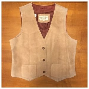 RANDY NICHOLS Suede Leather Lined Vest Sz 42 EUC